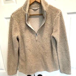 Mountain Khakis Tan/Cream Sherpa Pullover Quarter-Zip, Size M